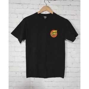 Santa Cruz Skateboards Size Small Black Short Sleeve Graphic Logo T Shirt